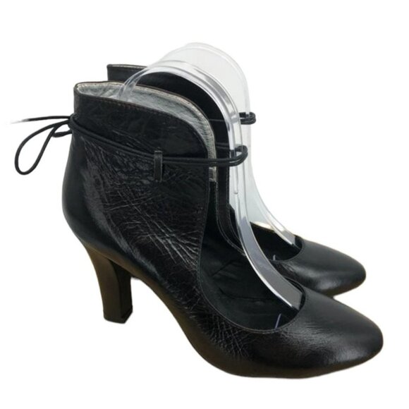 Friis and Company Black leather round toe tie front heels size 6.5 (EU 37) - Picture 14 of 14